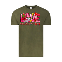 Vintage Olive Love Valentines Day Gnome Vintage Tee - CowhideDigitalArt
