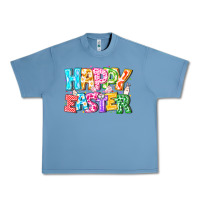 Pebble Blue Happy Easter Urban Heavy Tee - CowhideDigitalArt