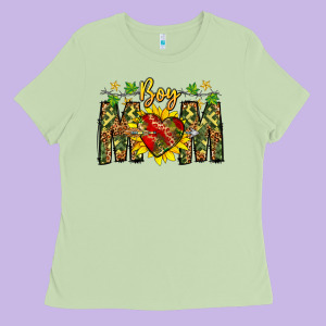 Boy Mom Ladies Tee Designed By Cowhidedigitalart