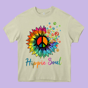 Daisy Peace Sign Hippie Soul Retro Hippie Flower Lovers T Shirt Heavy Core Tee Designed By Baomotion
