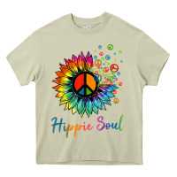 Mossy daisy peace sign hippie soul retro hippie flower lovers t shirt Heavy Core Tee - baoMotion