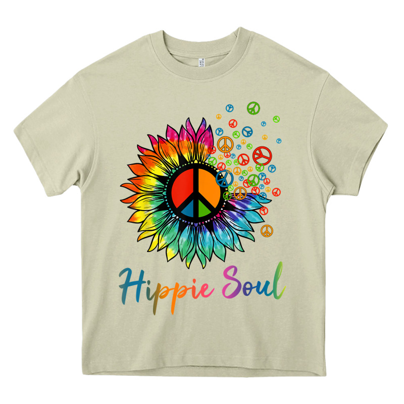 Daisy Peace Sign Hippie Soul Retro Hippie Flower Lovers T Shirt Heavy Core Tee by baoMotion | Teevron