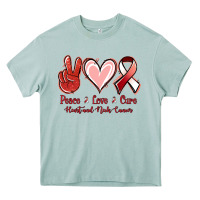Arona Peace Love Cure Heart And Neck Cancer Heavy Core Tee - Jasminsmagicworld