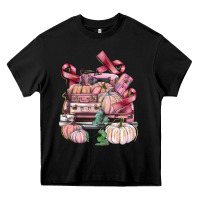 Black Breast Cancer truck with pumpkins Heavy Core Tee - FaDigitalArtStudio