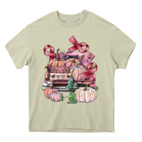 Mossy Breast Cancer truck with pumpkins Heavy Core Tee - FaDigitalArtStudio