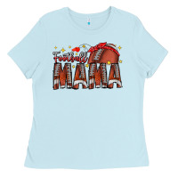Baby Blue football mama Ladies Tee - CowhideDigitalArt