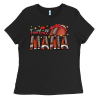 Black football mama Ladies Tee - CowhideDigitalArt