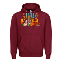 Burgundy hello fall heifer cow Zipper Hoodie - RanaPortraitStore