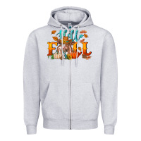 Heather Grey hello fall heifer cow Zipper Hoodie - RanaPortraitStore