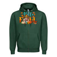 Sports Green hello fall heifer cow Zipper Hoodie - RanaPortraitStore