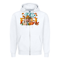 White hello fall heifer cow Zipper Hoodie - RanaPortraitStore