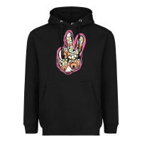 Black Jack Russel Peace Sign Heavyweight Hoodie - Jasminsmagicworld