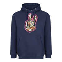 Navy Jack Russel Peace Sign Heavyweight Hoodie - Jasminsmagicworld