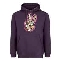 Plum Jack Russel Peace Sign Heavyweight Hoodie - Jasminsmagicworld