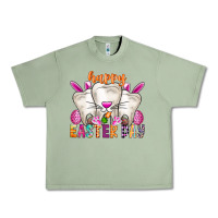 Oil Green Happy Easter Urban Heavy Tee - CowhideDigitalArt