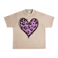 French Oak Glitter Purple Leopard Heart Urban Heavy Tee - Jasminsmagicworld