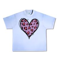 Grape Ice Glitter Purple Leopard Heart Urban Heavy Tee - Jasminsmagicworld