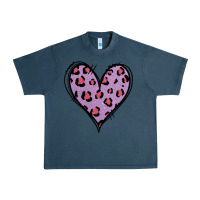 Midnight Navy Glitter Purple Leopard Heart Urban Heavy Tee - Jasminsmagicworld