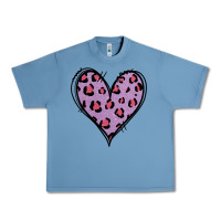 Pebble Blue Glitter Purple Leopard Heart Urban Heavy Tee - Jasminsmagicworld