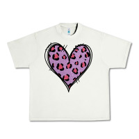 Pistachio Glitter Purple Leopard Heart Urban Heavy Tee - Jasminsmagicworld