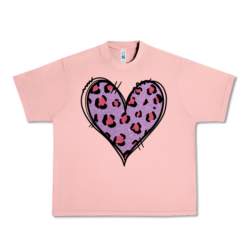 Glitter Purple Leopard Heart Urban Heavy Tee by Jasminsmagicworld | Teevron
