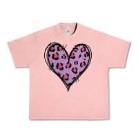 Salmon Glitter Purple Leopard Heart Urban Heavy Tee - Jasminsmagicworld