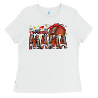 White football mama Ladies Tee - CowhideDigitalArt