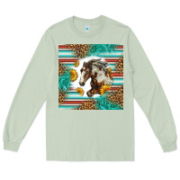 Matcha western mustang horse Long Sleeve Tee - LillyAllenDesigns