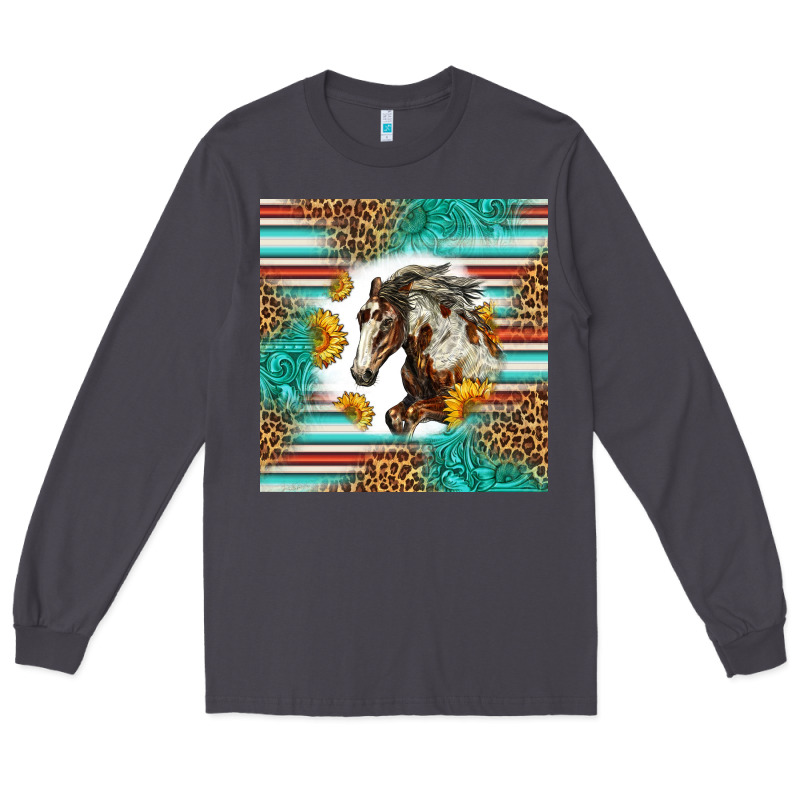 Western Mustang Horse Long Sleeve Tee by LillyAllenDesigns | Teevron