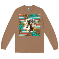 Toasted Coconut western mustang horse Long Sleeve Tee - LillyAllenDesigns