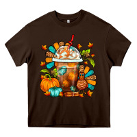 Chocolate Brown Thanksgiving Frappe Coffee Heavy Core Tee - FaDigitalArtStudio