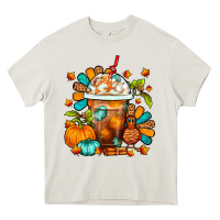 Cream Thanksgiving Frappe Coffee Heavy Core Tee - FaDigitalArtStudio