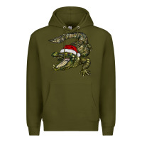 Army Green Christmas alligator Premium Hoodie - BarkalooDesign