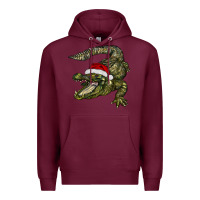 Burgundy Christmas alligator Premium Hoodie - BarkalooDesign