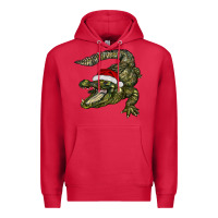 Cardinal Christmas alligator Premium Hoodie - BarkalooDesign