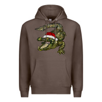 Coffee Christmas alligator Premium Hoodie - BarkalooDesign