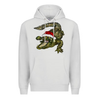 Dove Grey Christmas alligator Premium Hoodie - BarkalooDesign
