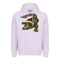 Lilac Christmas alligator Premium Hoodie - BarkalooDesign