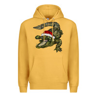 Mustard Christmas alligator Premium Hoodie - BarkalooDesign