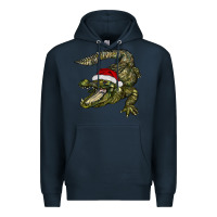Navy Christmas alligator Premium Hoodie - BarkalooDesign