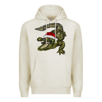 Oatmeal Heather Christmas alligator Premium Hoodie - BarkalooDesign