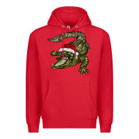 Red Christmas alligator Premium Hoodie - BarkalooDesign