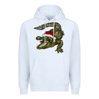 White Christmas alligator Premium Hoodie - BarkalooDesign