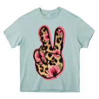 Arona Floral Leopard Peace Sign Heavy Core Tee - Jasminsmagicworld