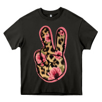 Asphalt Floral Leopard Peace Sign Heavy Core Tee - Jasminsmagicworld