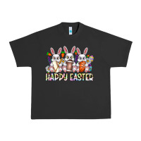 Pigment Black Happy Easter Spot Rabbit Urban Heavy Tee - CowhideDigitalArt