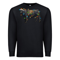 Black christmas black angus bull with christmas lights Premium Sweatshirt - RanaPortraitStore