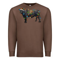 Chestnut christmas black angus bull with christmas lights Premium Sweatshirt - RanaPortraitStore