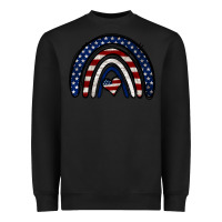 Black USA American Flag Rainbow Heavyweight Sweatshirt - Jasminsmagicworld