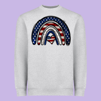 Usa American Flag Rainbow Heavyweight Sweatshirt Designed By Jasminsmagicworld